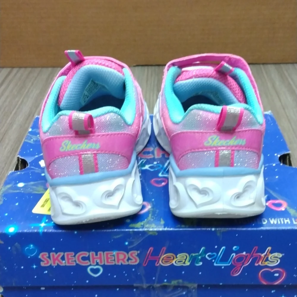 Skechers S Lights Heart Lights Rainbow Lux Light-Up Shoes Sz 12 - Picture 3 of 11